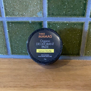 Three Mamas Organic Deodorant Paste Lemon Myrtle 55g