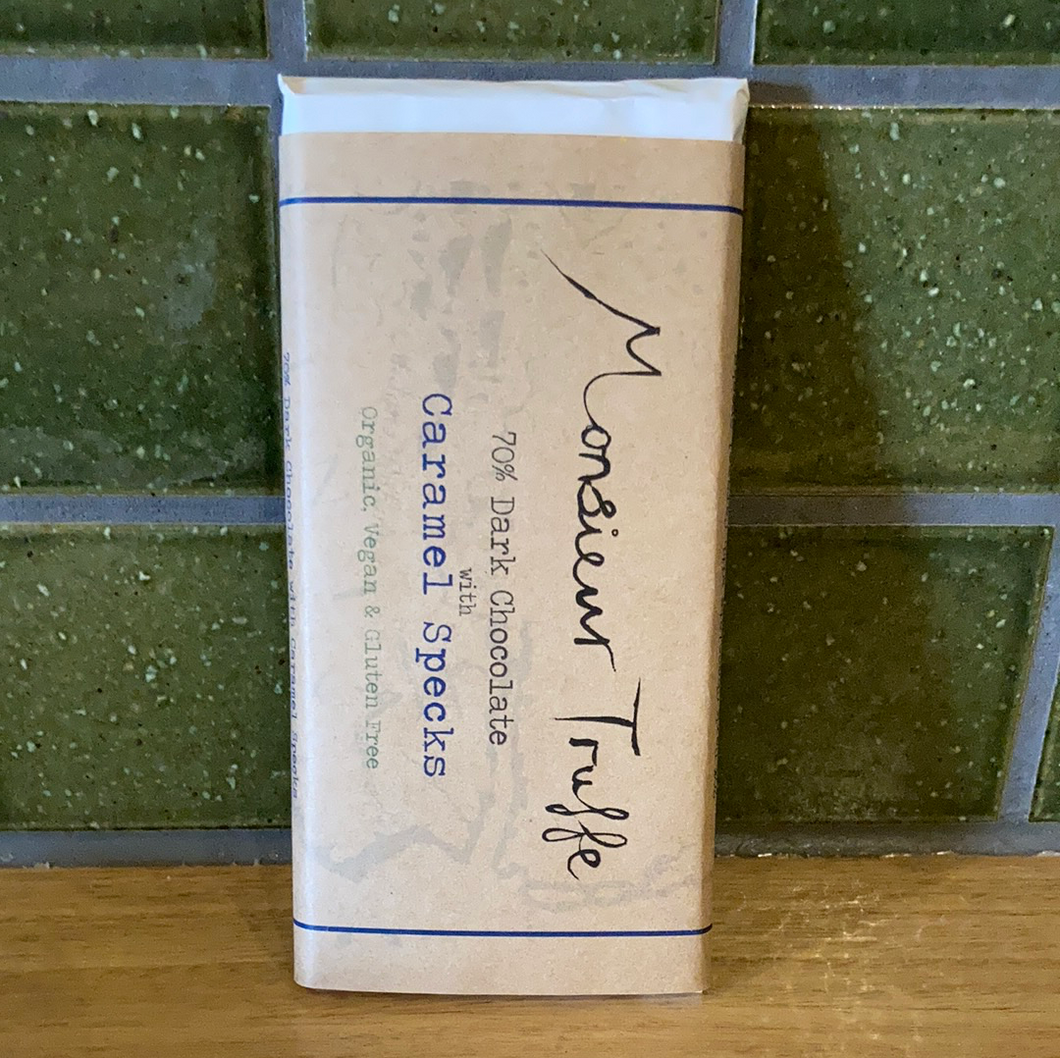 Monsieur Truffe Bar Dark 70% Caramel Specks 80g