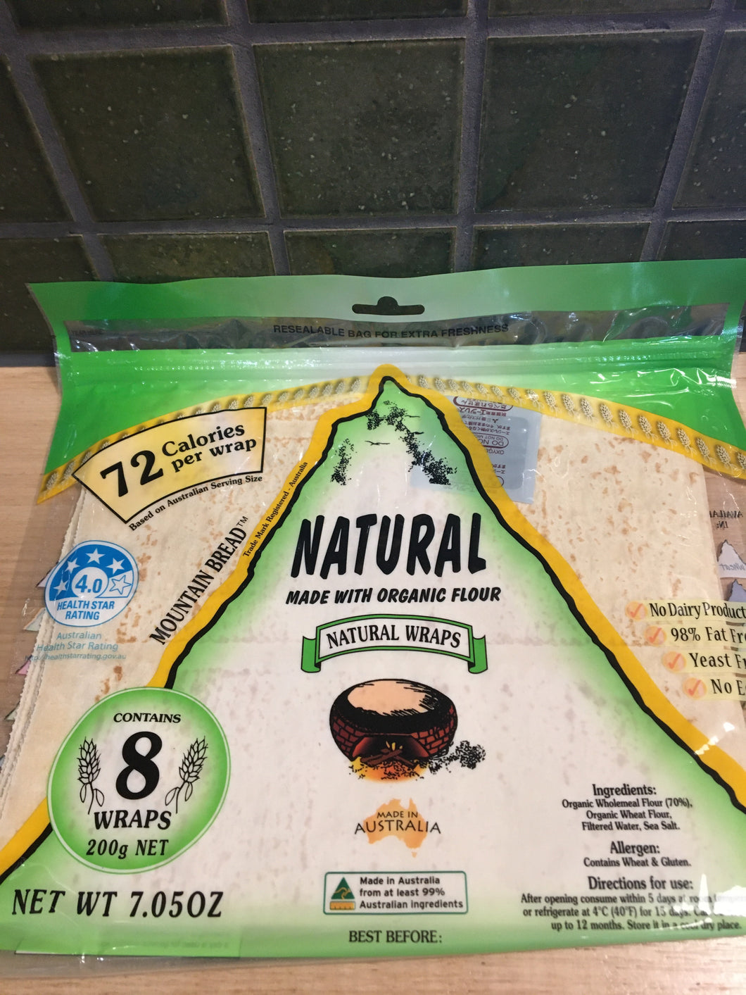 Mountain Bread Natural Wraps 8 pack