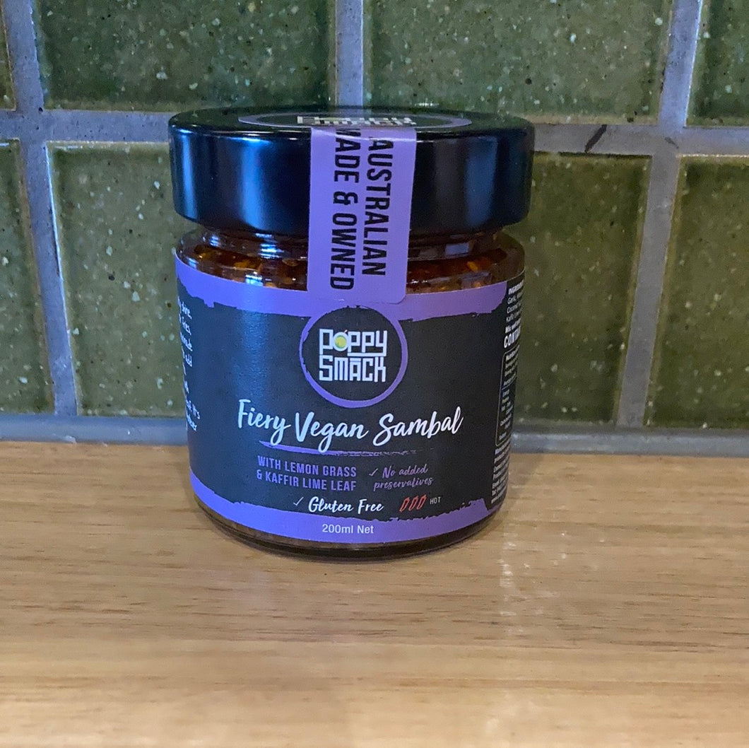 Poppy Smack Fiery Vegan Sambal 200ml