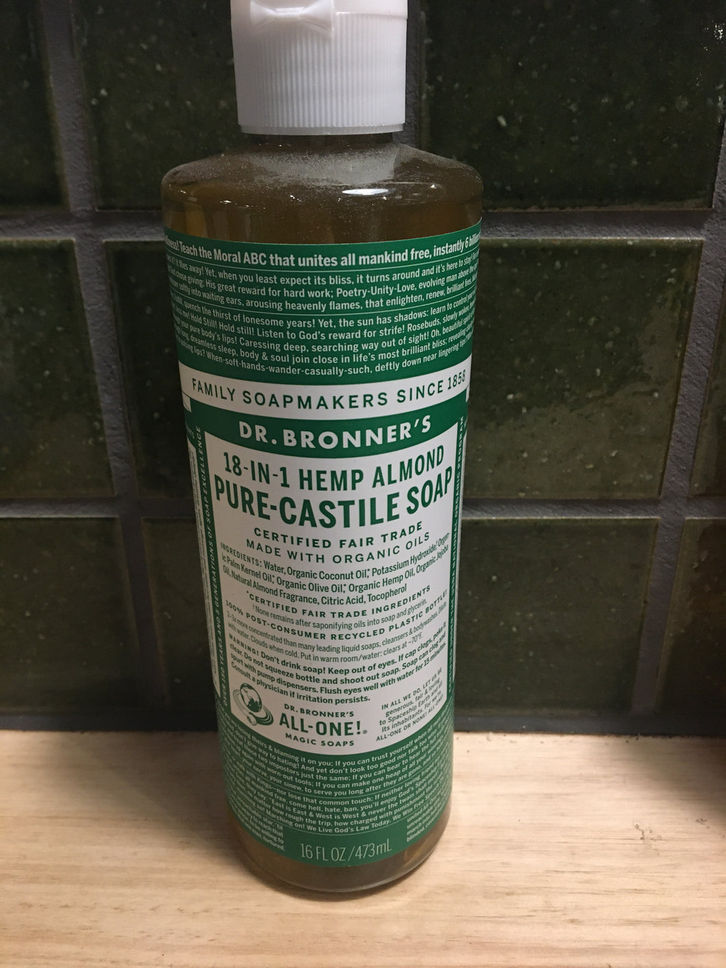 Dr Bronner's Pure Castille Soap Hemp Almond 473ml